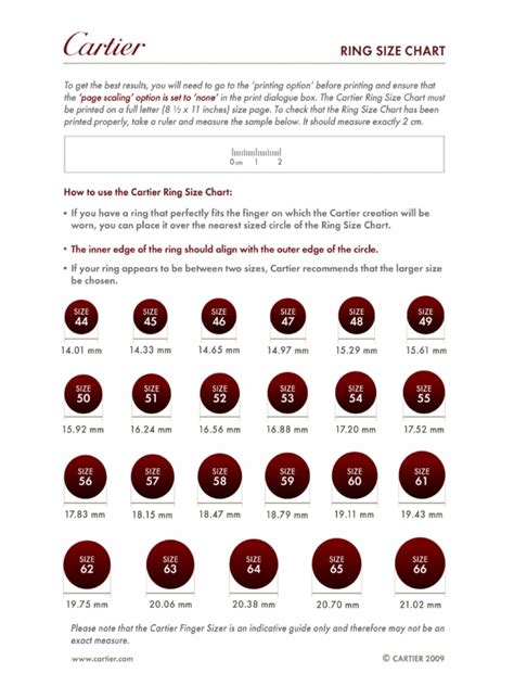 caiter ring - cartier ring size chart.